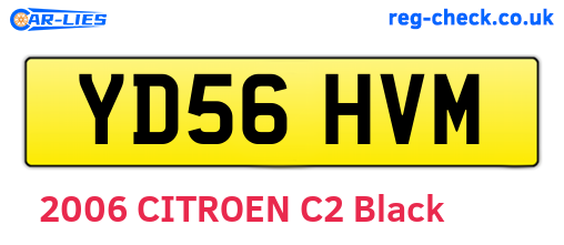 YD56HVM are the vehicle registration plates.