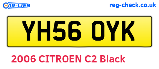 YH56OYK are the vehicle registration plates.