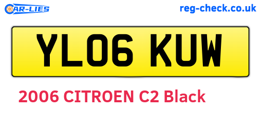 YL06KUW are the vehicle registration plates.