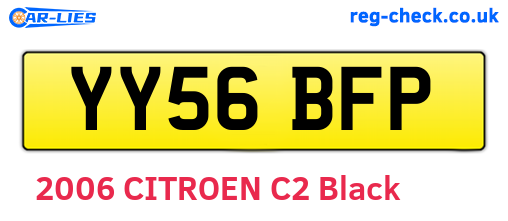 YY56BFP are the vehicle registration plates.