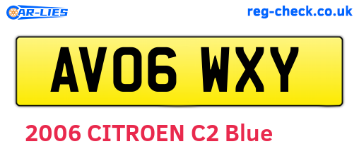 AV06WXY are the vehicle registration plates.