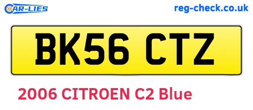 BK56CTZ are the vehicle registration plates.