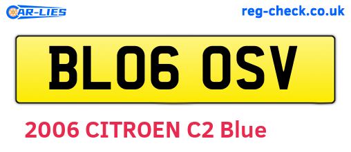 BL06OSV are the vehicle registration plates.