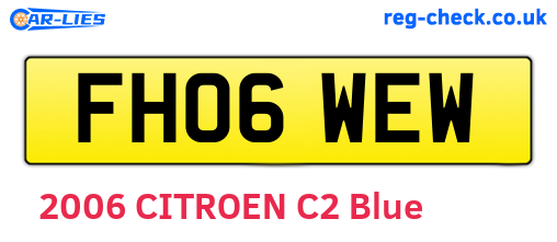 FH06WEW are the vehicle registration plates.
