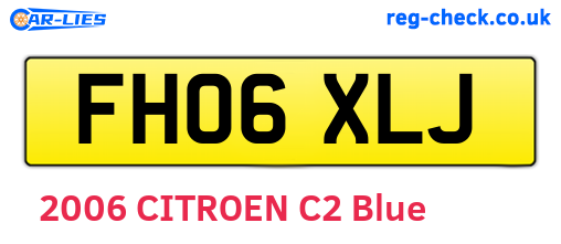 FH06XLJ are the vehicle registration plates.