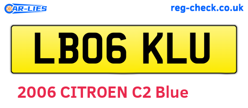 LB06KLU are the vehicle registration plates.