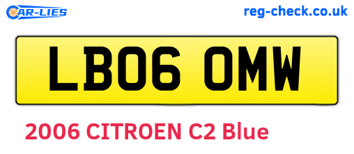 LB06OMW are the vehicle registration plates.