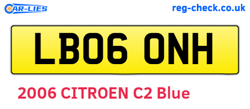 LB06ONH are the vehicle registration plates.