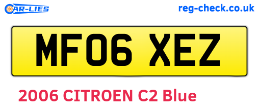 MF06XEZ are the vehicle registration plates.
