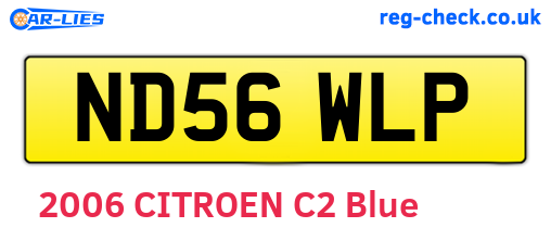 ND56WLP are the vehicle registration plates.