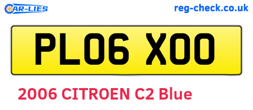 PL06XOO are the vehicle registration plates.
