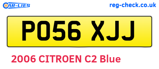 PO56XJJ are the vehicle registration plates.