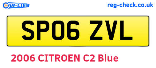 SP06ZVL are the vehicle registration plates.