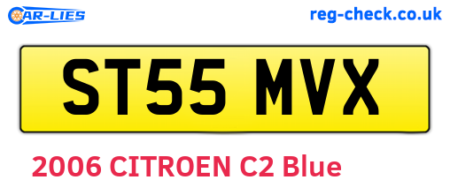 ST55MVX are the vehicle registration plates.