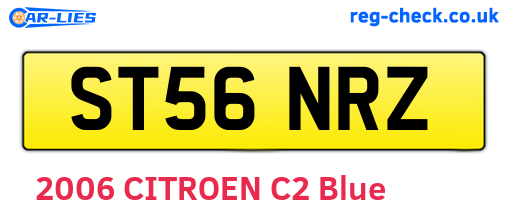 ST56NRZ are the vehicle registration plates.