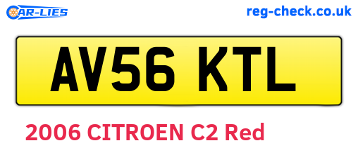 AV56KTL are the vehicle registration plates.