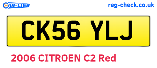 CK56YLJ are the vehicle registration plates.