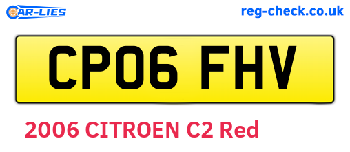 CP06FHV are the vehicle registration plates.