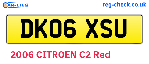 DK06XSU are the vehicle registration plates.