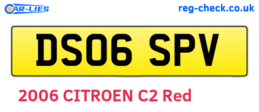 DS06SPV are the vehicle registration plates.