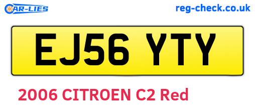 EJ56YTY are the vehicle registration plates.