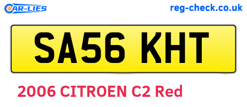 SA56KHT are the vehicle registration plates.