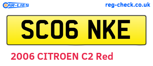 SC06NKE are the vehicle registration plates.