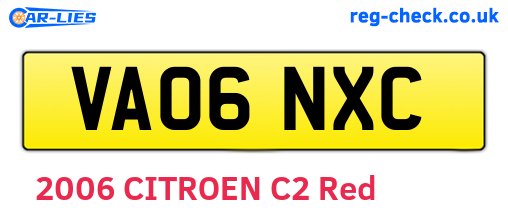 VA06NXC are the vehicle registration plates.