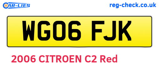 WG06FJK are the vehicle registration plates.