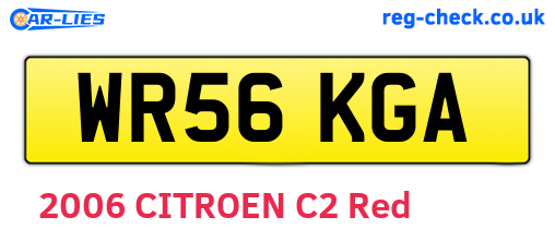 WR56KGA are the vehicle registration plates.