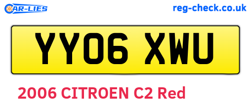 YY06XWU are the vehicle registration plates.