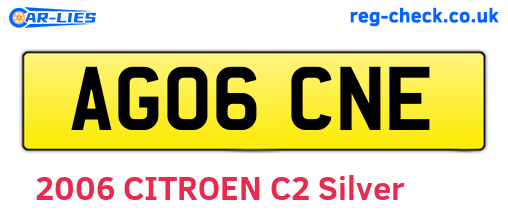AG06CNE are the vehicle registration plates.