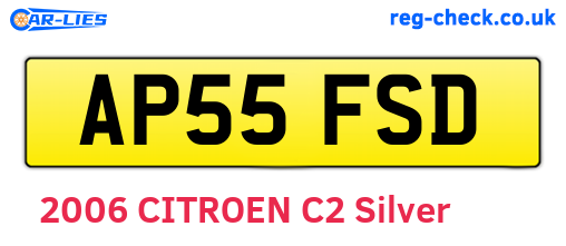 AP55FSD are the vehicle registration plates.