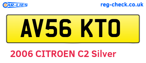 AV56KTO are the vehicle registration plates.