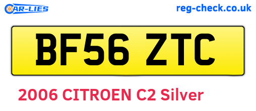 BF56ZTC are the vehicle registration plates.