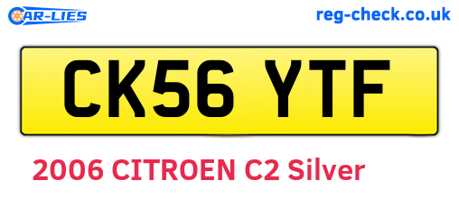 CK56YTF are the vehicle registration plates.