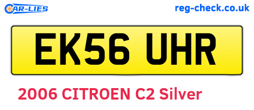 EK56UHR are the vehicle registration plates.