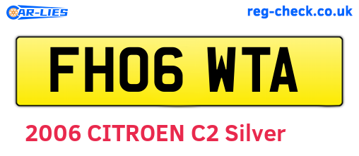 FH06WTA are the vehicle registration plates.