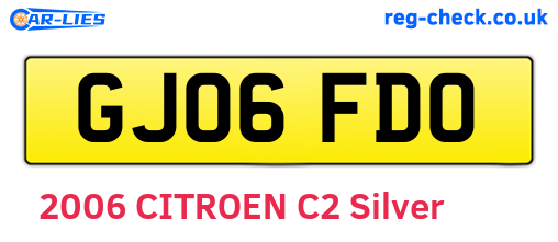 GJ06FDO are the vehicle registration plates.