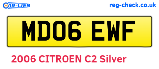 MD06EWF are the vehicle registration plates.