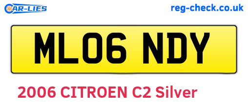 ML06NDY are the vehicle registration plates.