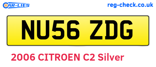 NU56ZDG are the vehicle registration plates.