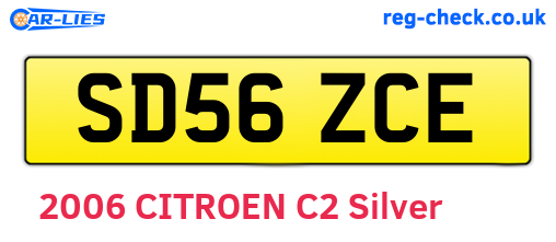 SD56ZCE are the vehicle registration plates.