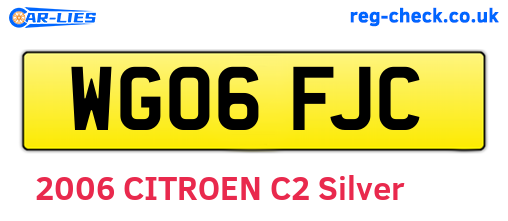 WG06FJC are the vehicle registration plates.