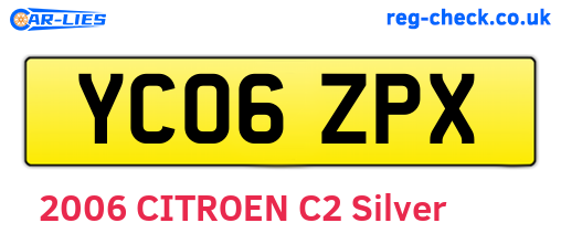 YC06ZPX are the vehicle registration plates.