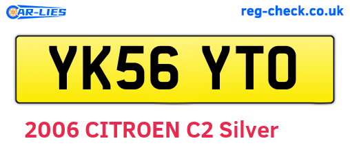 YK56YTO are the vehicle registration plates.