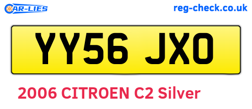 YY56JXO are the vehicle registration plates.