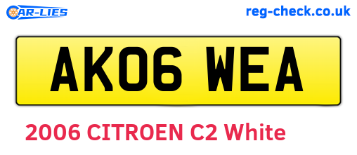 AK06WEA are the vehicle registration plates.