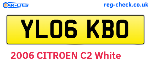 YL06KBO are the vehicle registration plates.
