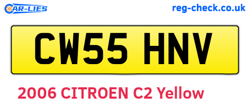 CW55HNV are the vehicle registration plates.
